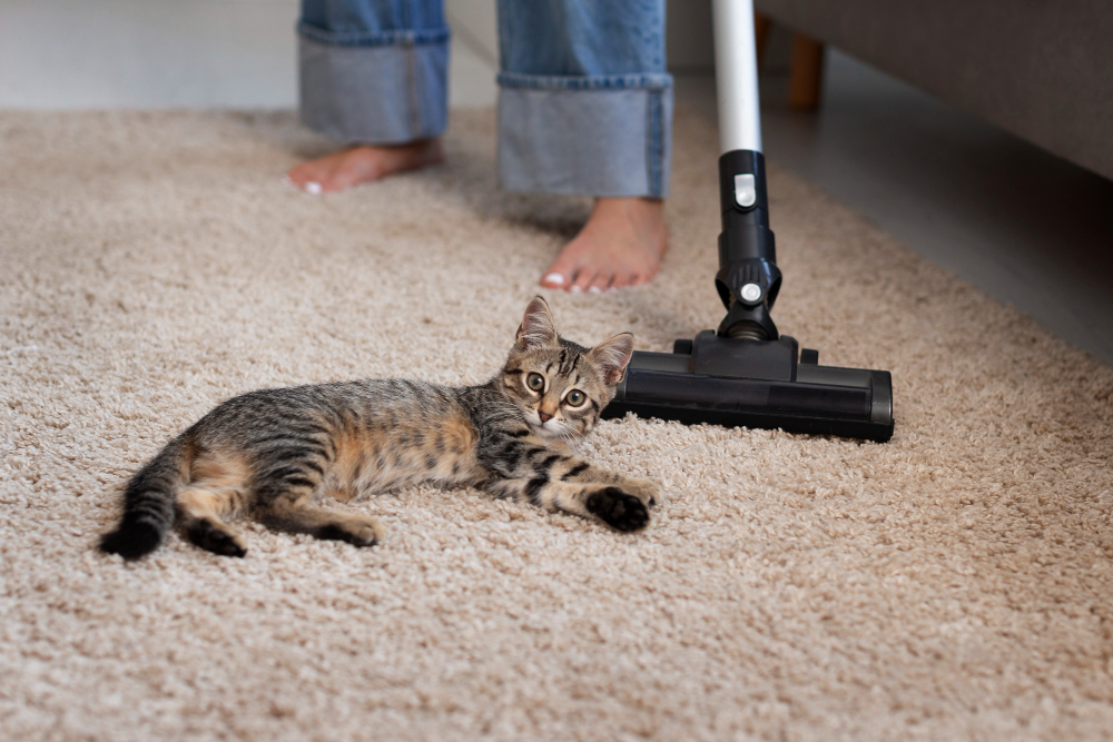 rug cleaning machine, a rug or a pet on rug