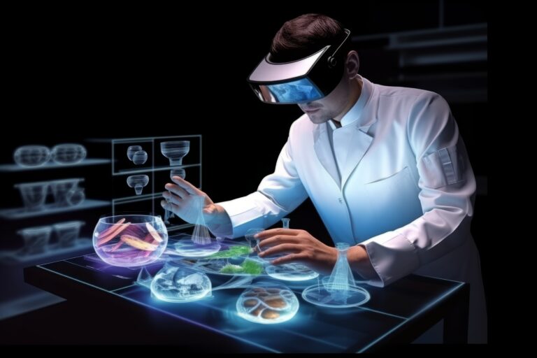 person using ar technology perform their occupation